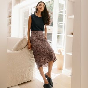 NWOT Jenni Kayne Cheetah Slip Skirt (Color Clay Cheetah, Size XS)